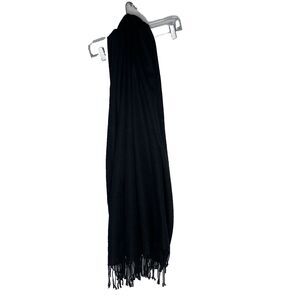 Pashmina 100% Wool Pashmina Solid Scarf Black Color Womens Shawl Wrap Scarves